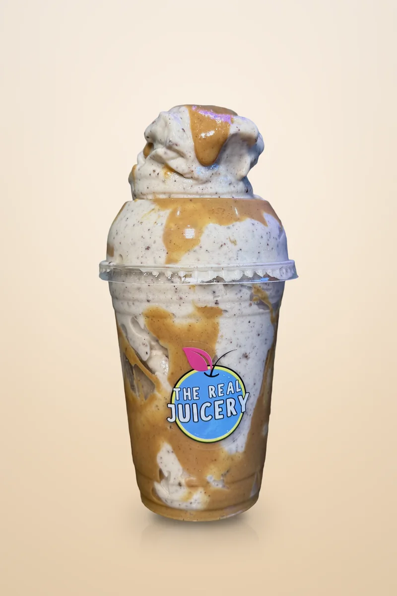 PB to the Brim smoothie, filled over the top of the cup
